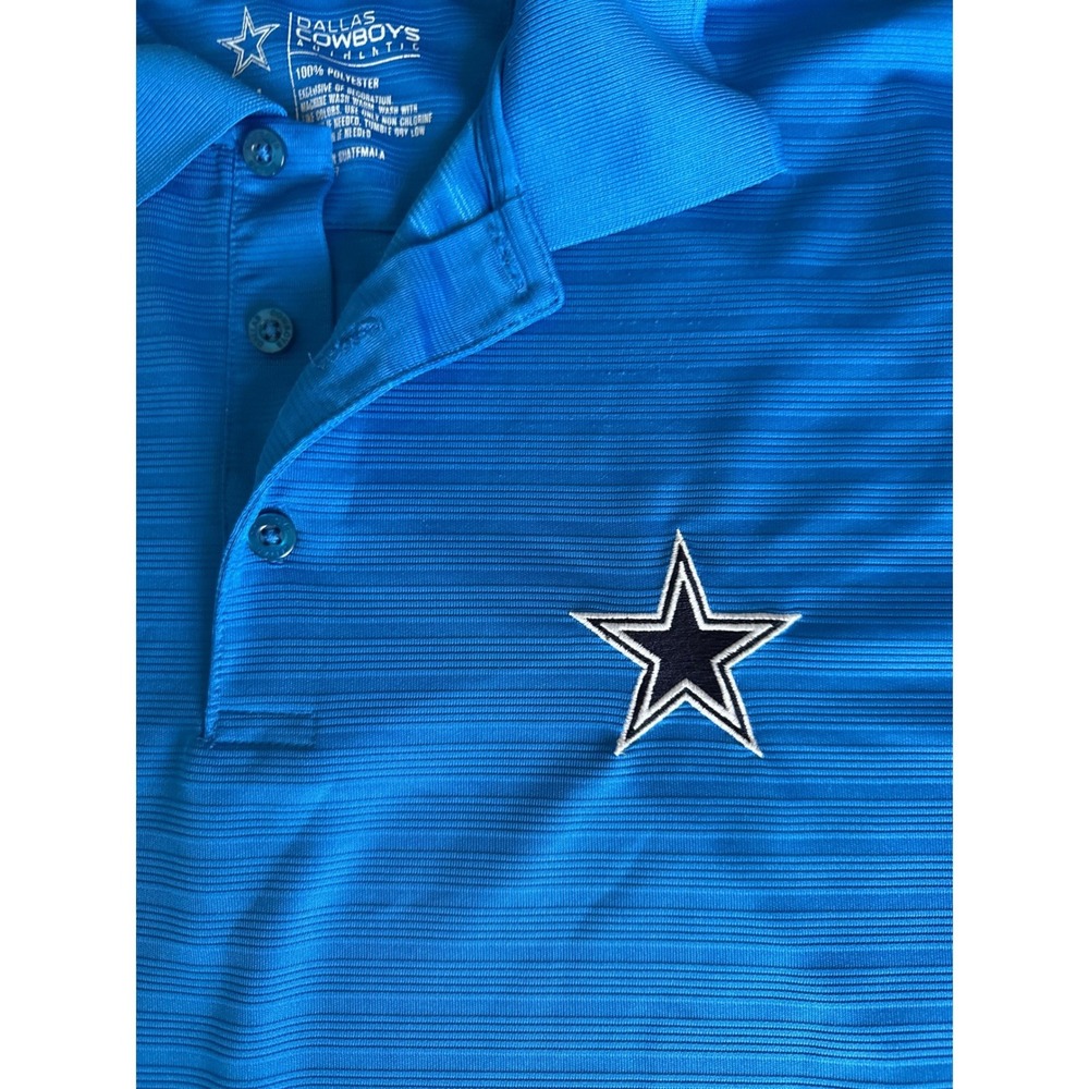 Dallas Cowboys Authentic Performance Polo Shirt Mens XL Striped NFL Football - Picture 4 of 7